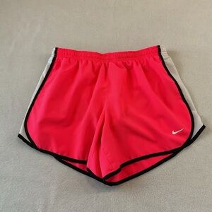 Nike Dri Fit Running Shorts Womens XL Pink White Black Drawstring Athletic